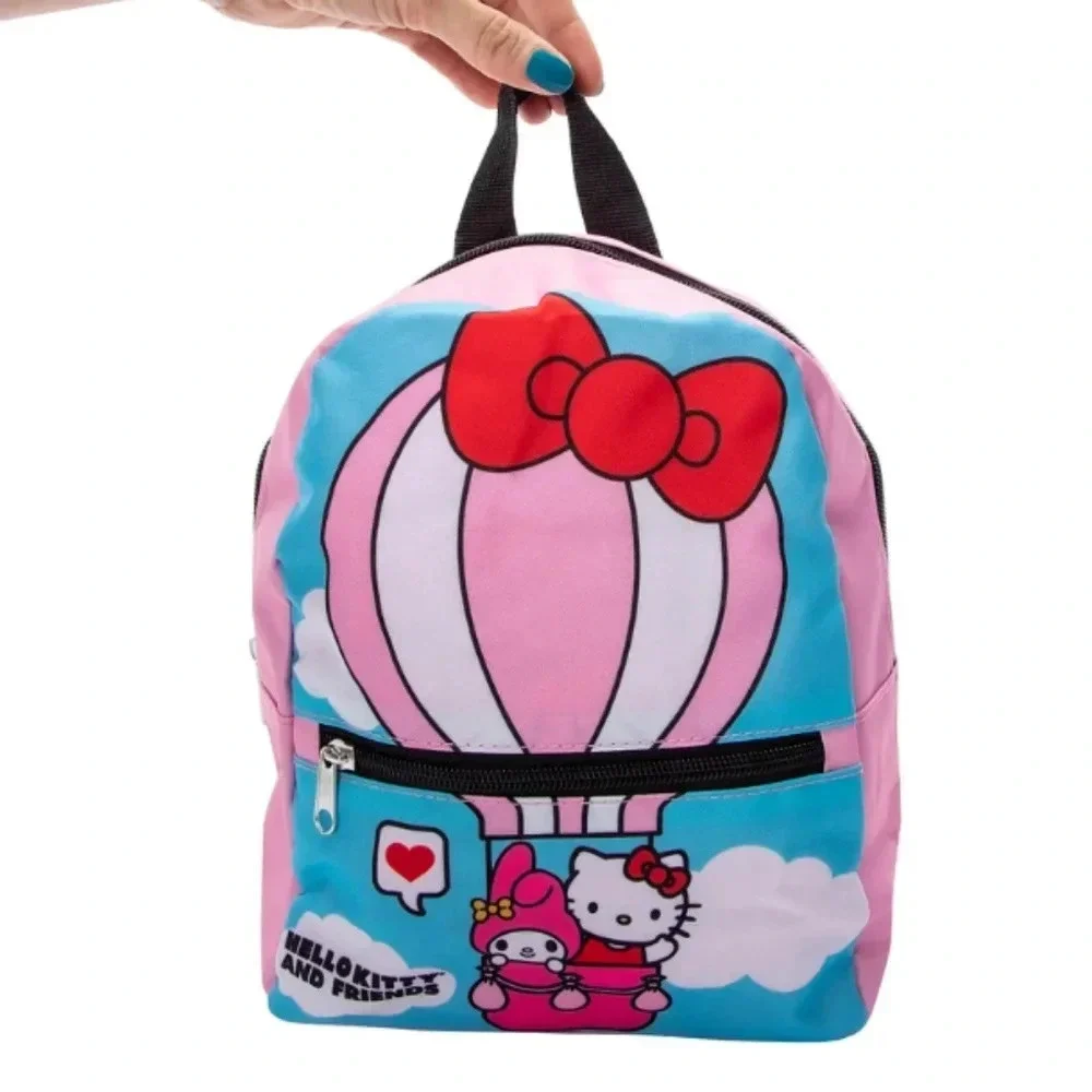 Pink blue red Hello Kitty and friends backpack hot air balloon zippered bag